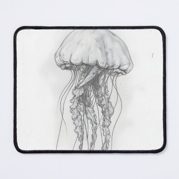 Item preview, Black and white jellyfish drawing designed and sold by Pencil-Art.
