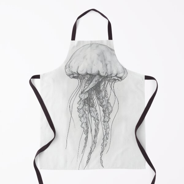 Item preview, Black and white jellyfish drawing designed and sold by Pencil-Art.