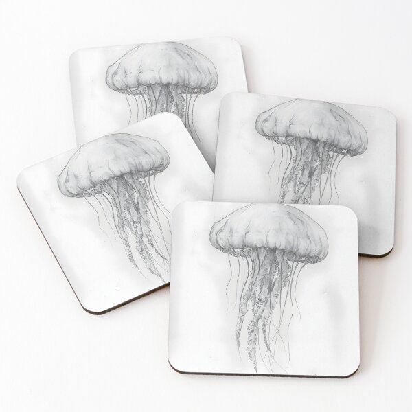 Item preview, Black and white jellyfish drawing designed and sold by Pencil-Art.