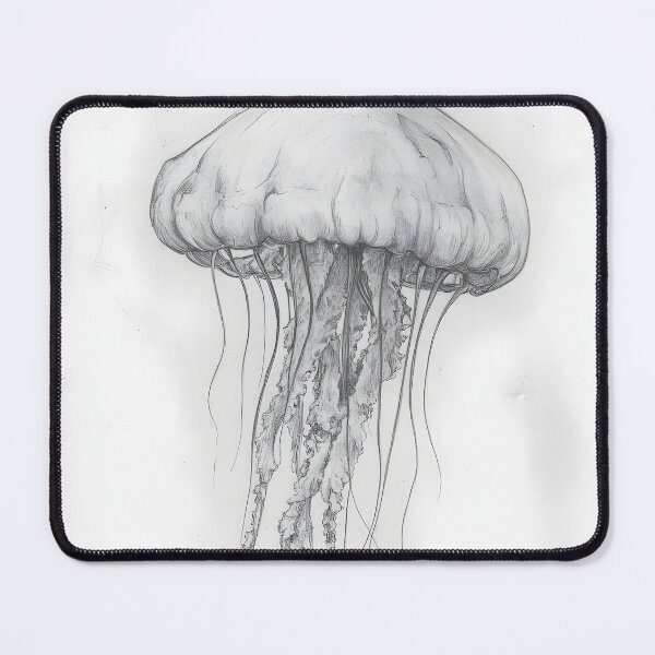 Item preview, Black and white jellyfish drawing designed and sold by Pencil-Art.