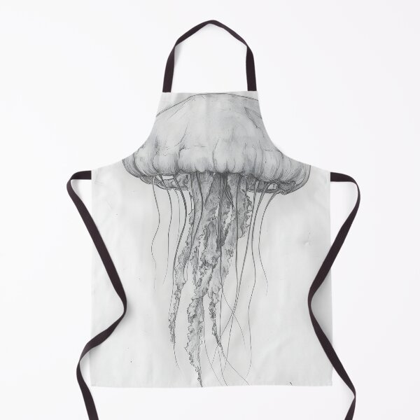 Item preview, Black and white jellyfish drawing designed and sold by Pencil-Art.