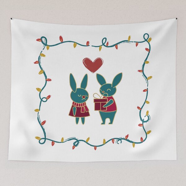 Item preview, Loving Gift - Christmas Bunnies with Festive Lights designed and sold by AnnaJ96@.