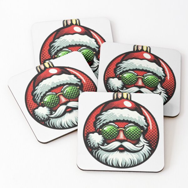 Item preview, Christmas Vintage Pop Art funny Santa Claus with green glasses Pattern, Christmas  Santa Claus Pattern,Christmas Pop Art,Christmas Funny Pattern,Christmas Pattern designed and sold by Expressions-Sel.