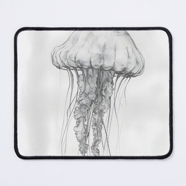 Item preview, Black and white jellyfish drawing designed and sold by Pencil-Art.