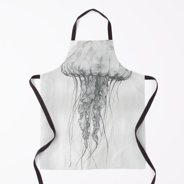Item preview, Black and white jellyfish drawing designed and sold by Pencil-Art.