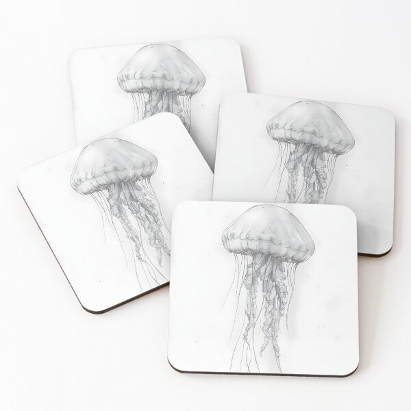 Item preview, Black and white jellyfish drawing designed and sold by Pencil-Art.