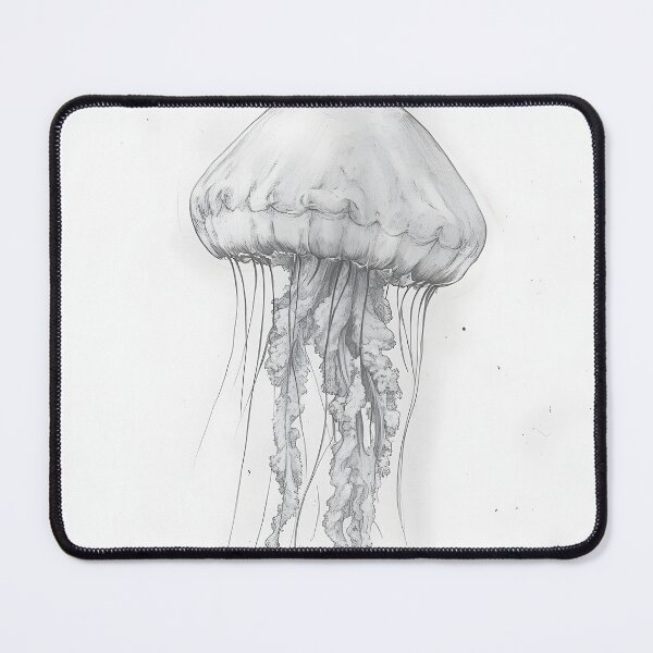 Item preview, Black and white jellyfish drawing designed and sold by Pencil-Art.