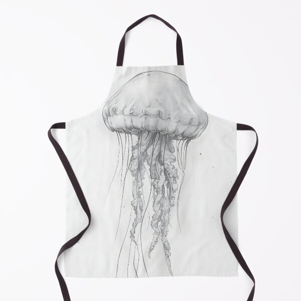 Item preview, Black and white jellyfish drawing designed and sold by Pencil-Art.