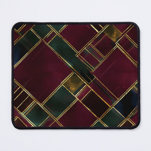 Item preview, Modern Burgundy, Gold, and Green Geometric Plaid Pattern designed and sold by Moisky Patterns.
