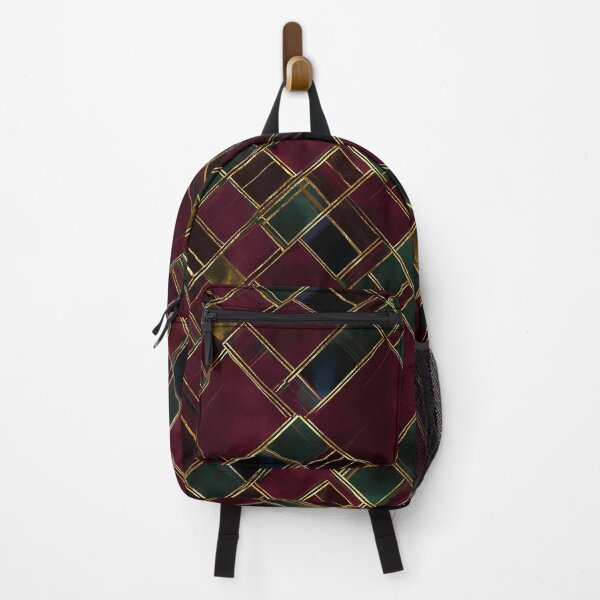 Item preview, Modern Burgundy, Gold, and Green Geometric Plaid Pattern designed and sold by Moisky Patterns.