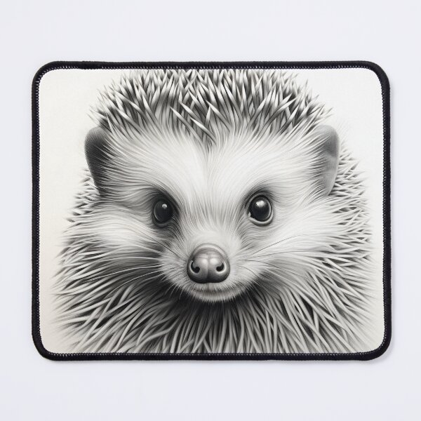 Artikelvorschau, Schwarz-weiße Igel-Bleistiftzeichnung entworfen und verkauft von Pencil-Art.