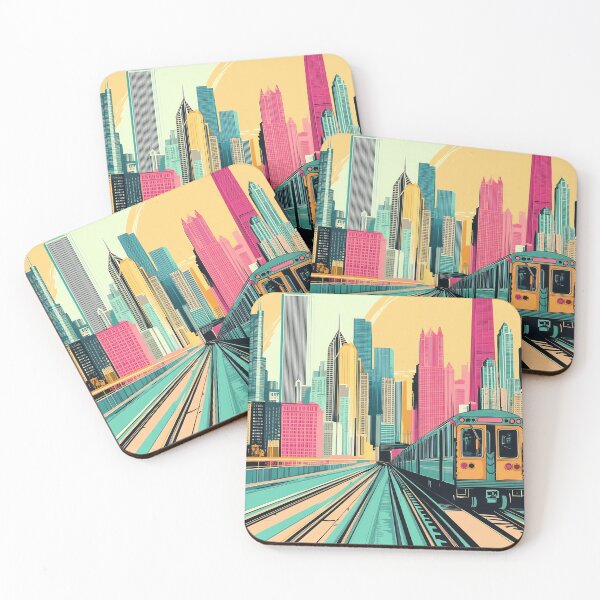 Item preview, City train zips through skyline designed and sold by anytka.
