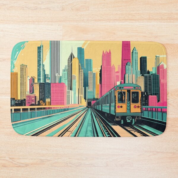 Item preview, City train zips through skyline designed and sold by anytka.