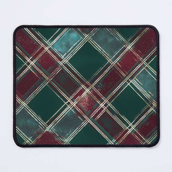Item preview, Rustic Green and Burgundy Diagonal Plaid Pattern designed and sold by Moisky Patterns.