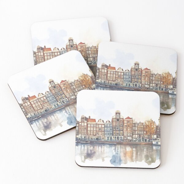 Item preview, Watercolor view of Amsterdam canals designed and sold by anytka.