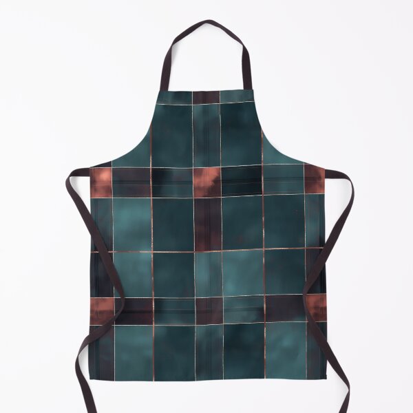 Item preview, Minimalist Teal and Copper Plaid Pattern designed and sold by Moisky Patterns.