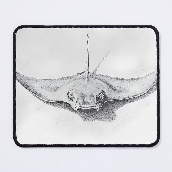 Item preview, Black and White stingray Pencil Drawing designed and sold by Pencil-Art.