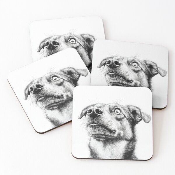 Item preview, Black and white dog pencil drawing designed and sold by Pencil-Art.