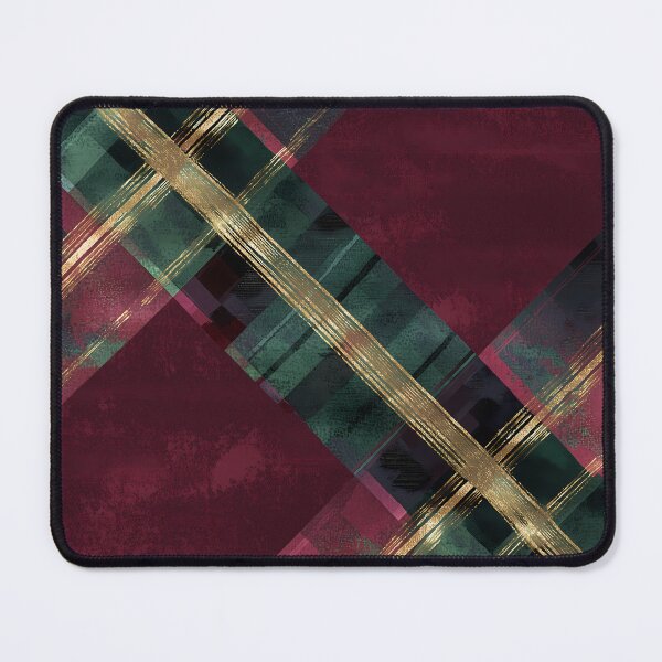 Item preview, Artistic Burgundy and Gold Diagonal Plaid Pattern designed and sold by Moisky Patterns.