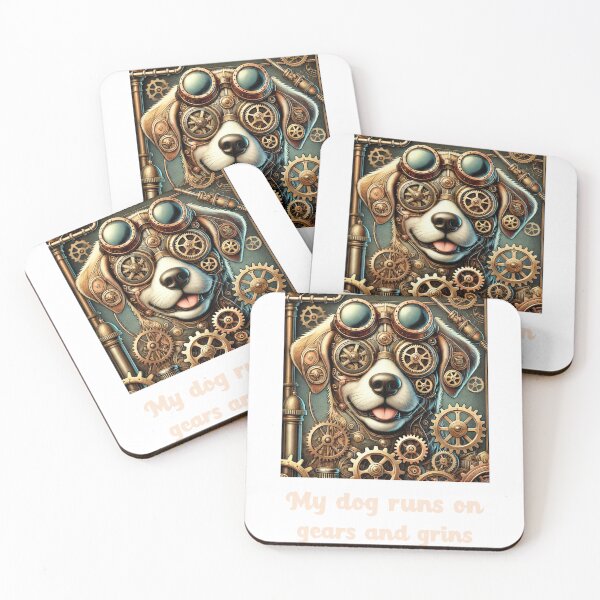 Item preview, My Dog Runs on Gears and Grins Steampunk Dog designed and sold by WearitToday.