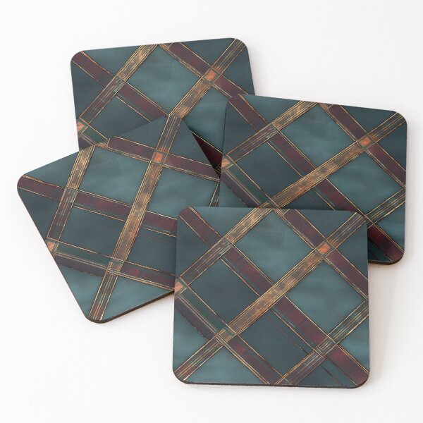 Item preview, Elegant Teal, Burgundy, and Copper Plaid Pattern designed and sold by Moisky Patterns.