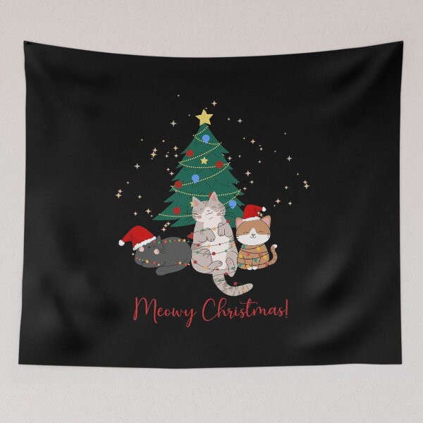 Item preview, Kitties wishing you a meowy Christmas designed and sold by IDEAS-4-HUMANS.