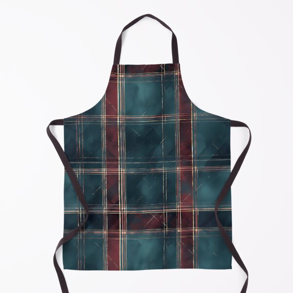 Item preview, Elegant Teal and Burgundy Plaid Pattern with Gold Accents designed and sold by Moisky Patterns.