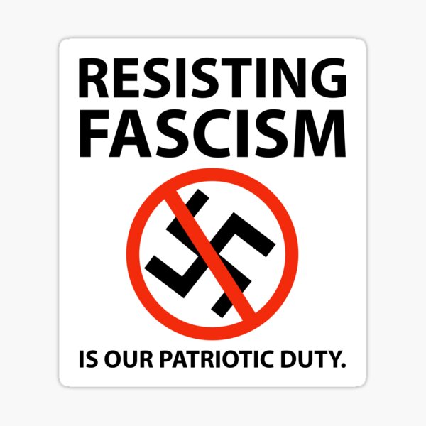 Vista previa del artículo con la obra «Resistir al fascismo es nuestro deber patriótico», diseñado y vendido por Rachel the Artist .
