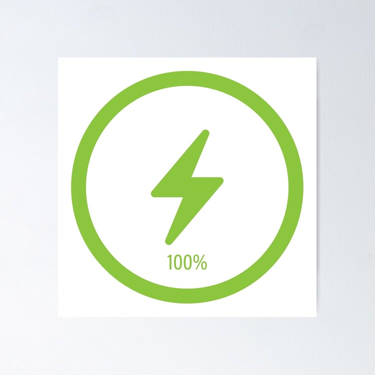100% Charged Sticker
