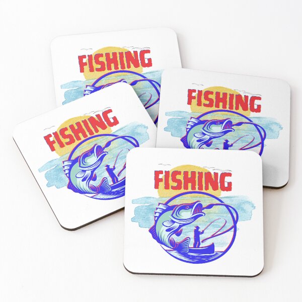Item preview, Fishing for Fishies Red Blue Art designed and sold by Modern-Tropical.