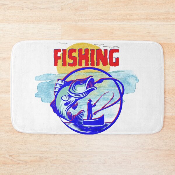 Item preview, Fishing for Fishies Red Blue Art designed and sold by Modern-Tropical.