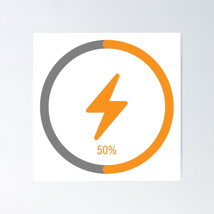 50% Charged Sticker