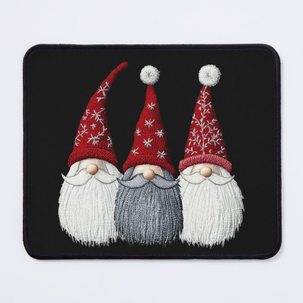 Item preview, embroidered Christmas gnomes pattern designed and sold by Sunmoonlove.