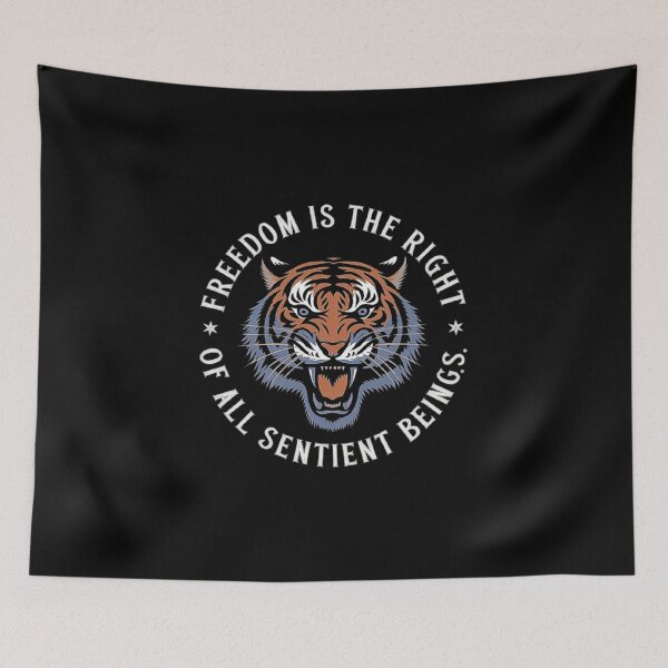 Item preview, Freedom is the Right of All Sentient Beings - Powerful Tiger Illustration designed and sold by love3617.
