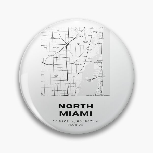 Artikelvorschau, Minimalistische Nord-Miami-Kartenkunst - Design mit Stadtkoordinaten von Florida entworfen und verkauft von RM-Journey.