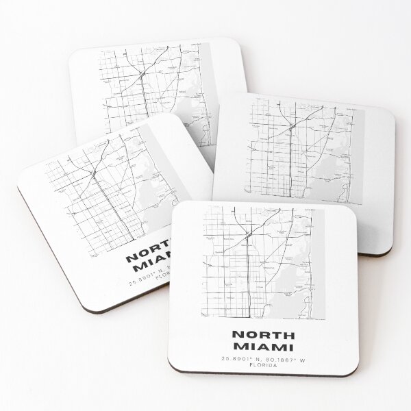 Item preview, Minimalist North Miami Map Art - Florida City Coordinates Design designed and sold by RM-Journey.