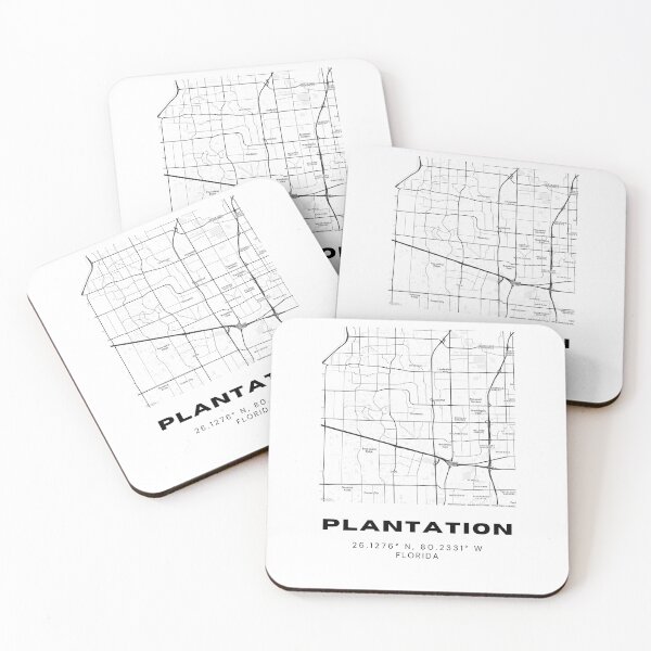 Item preview, Minimalist Plantation Map Art - Florida City Coordinates Design designed and sold by RM-Journey.