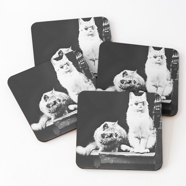 Item preview, Cats Wearing Sunglasses, Vintage Cat Art, Black and White Old Photo designed and sold by modernretro.