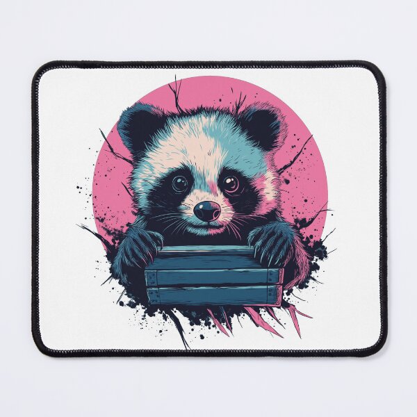 Item preview, Cute Panda with Retro Moon for Animal Lovers designed and sold by ArtRealms.