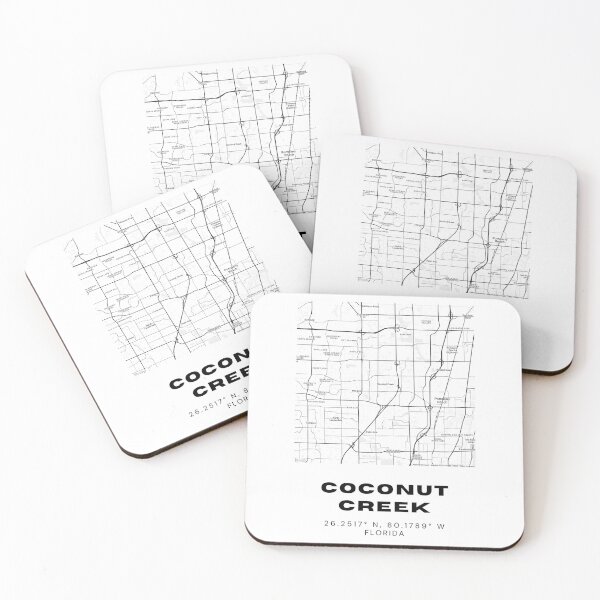 Item preview, Minimalist Coconut Creek Map Art - Florida City Coordinates Design designed and sold by RM-Journey.