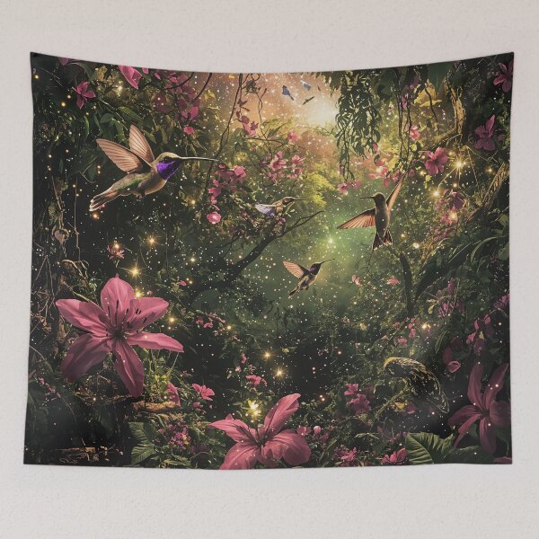 Item preview, Enchanted Garden: Dance of the Hummingbirds designed and sold by oanaunciuleanu.