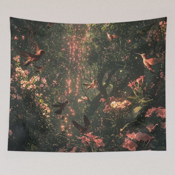 Item preview, Enchanted Garden: Dance of the Hummingbirds designed and sold by oanaunciuleanu.