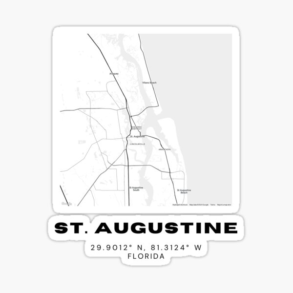 Item preview, Minimalist St. Augustine Map Art - Florida City Coordinates Design designed and sold by RM-Journey.