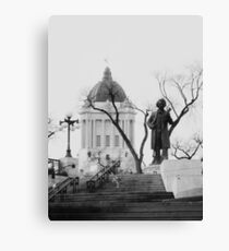 Winnipeg, Legislature & Louis Riel Statue Canvas Print