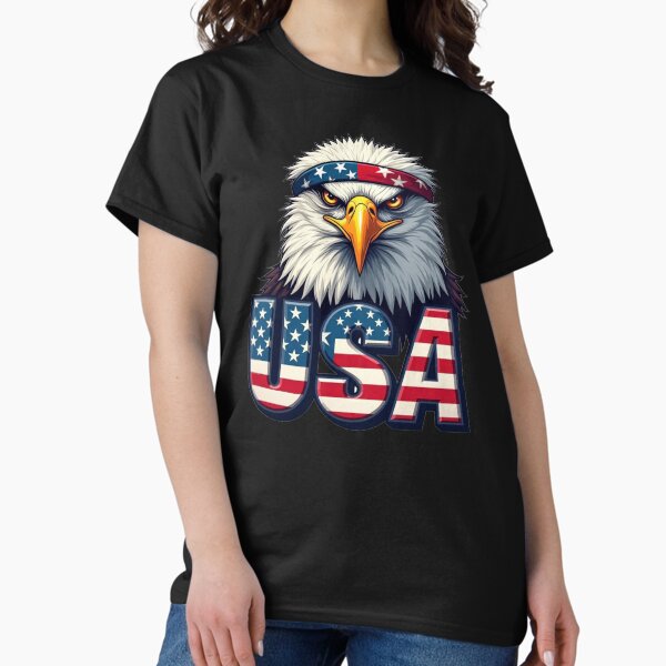 Item preview, American Bald Eagle USA Patriotic Sticker T-Shirt designed and sold by Alex Songs.