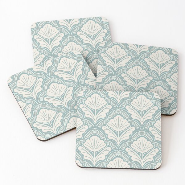 Item preview, Rustic scalloped flower - Pastel teal designed and sold by Illustrated by Nat.