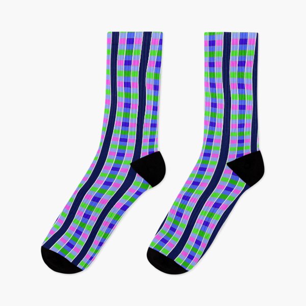 Item preview, Blue Stripe with Bright Plaid Repeat Pattern designed and sold by Sharon Schwalbe.