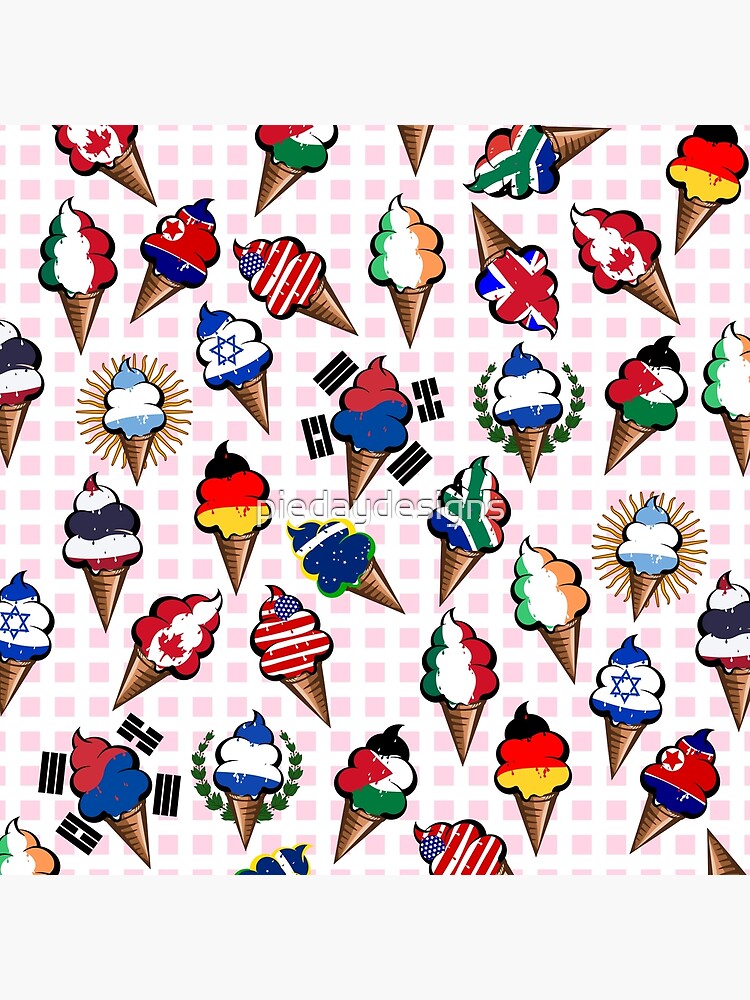 “Flags of the world ice cream” Poster for Sale by piedaydesigns | Redbubble