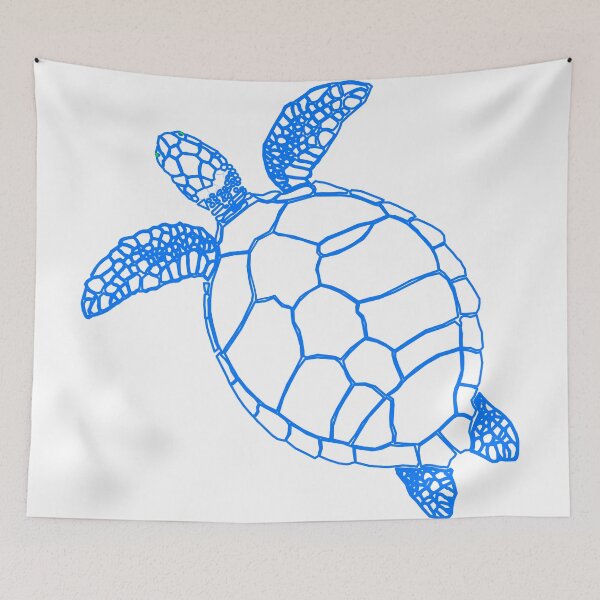 Item preview, Sea Turtle Detail in Blue designed and sold by RedFishyTee.