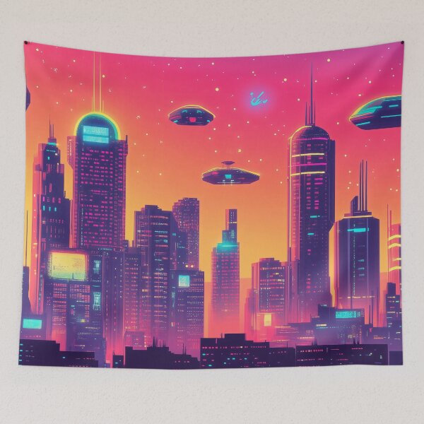 Item preview, Neon Future Skyline designed and sold by Carlos Monteiro.
